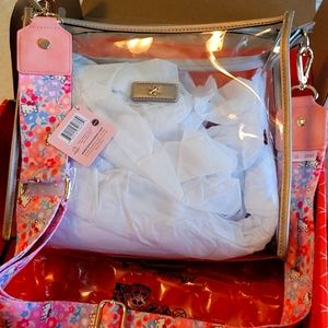 Erin Condren Clear Crossbody Stadium Bag with Hello Kitty Strap